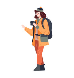 One Person Walking With Backpack And Binoculars