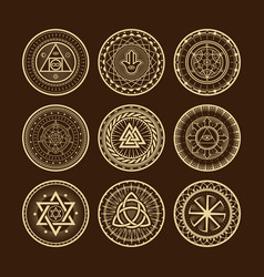 Pentagram Symbols Set Magic Egypt Logo Collection