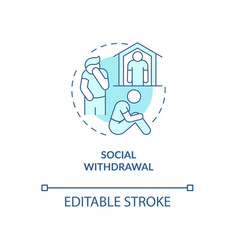 Social Withdrawal Turquoise Concept Icon