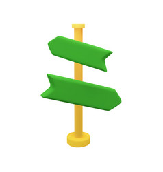 3d Green Arrow Direction Road Point Stock