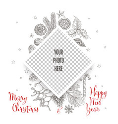 Christmas Light Family Photo Card Layout Template