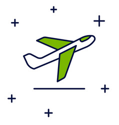 Filled Outline Plane Takeoff Icon Isolated On