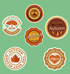 Flat Design Autumn Badge Collection