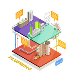 Plumbing Water Heating System Isometric View