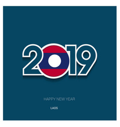 2019 Laos Typography Happy New Year Background