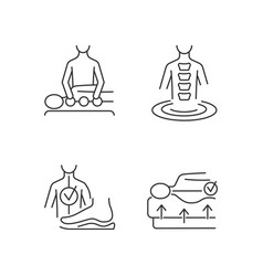 Spine Problems Prevention Linear Icons Set