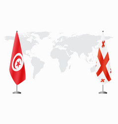 Tunisia And Georgia Flags For Official Meeting