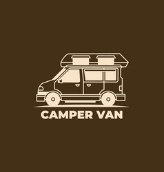 Vintage Art Of A Camper Van Car