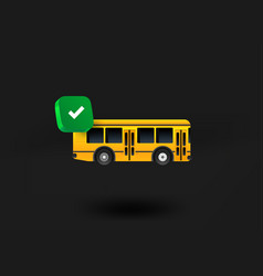 Yellow Bus With Checkmark Icon 3d