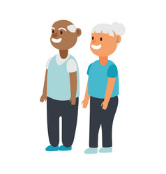 Interracial Old Couple Persons Avatars Characters