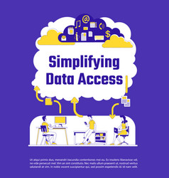 Simplifying Data Access Poster Flat Silhouette