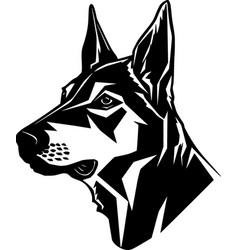 Australian Kelpie - Black And White Isolated Icon