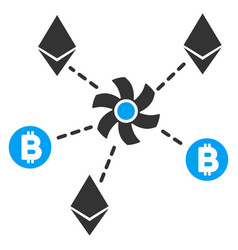 Cryptocurrency Mixer Rotor Flat Icon