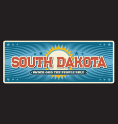 South Dakota Usa State Plate Vintage Travel Plate