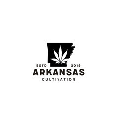 Us Arkansas Map Cbd Cannabis Leaf Vintage Logo