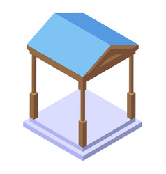 Wood Gazebo Icon Isometric Style