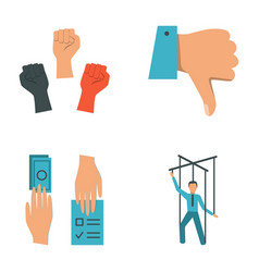 Corruption And Unfair Election Flat Icon Set