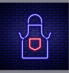 Glowing Neon Line Kitchen Apron Icon Isolated