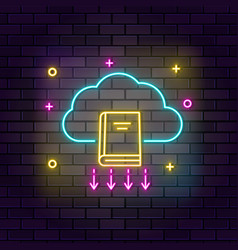 Online Library Cloud Neon Icon Education Neon