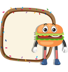 Burger Cartoon Frame For Text Template