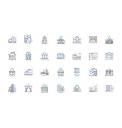 Commercial Property Line Icons Collection