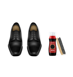 Black Leather Shoes With Shoe Polish