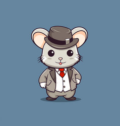 Cute Mouse In A Suit And Hat