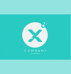 Cyan X Green Circle Alphabet Letter Logo Icon