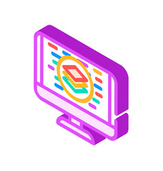 Full Stack Development Software Isometric Icon