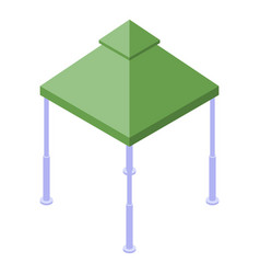 Green Gazebo Icon Isometric Style