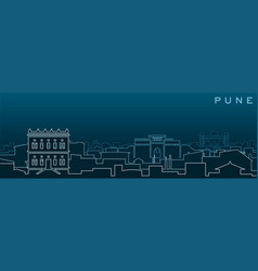 Pune Multiple Lines Skyline And Landmarks