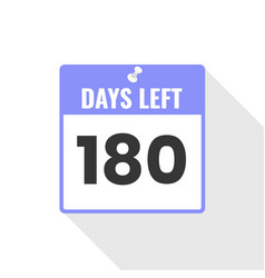 180 Days Left Countdown Sales Icon Days Left