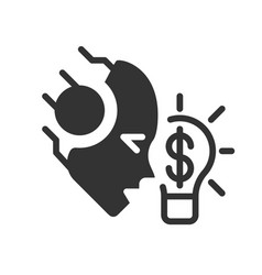 Ai Makes Money Black Linear Glyph Icon