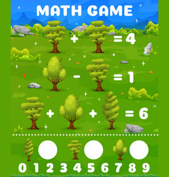 Cartoon Forest Trees Summer Landscape Math Game