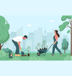 Environmental Care Poster People Planting Trees