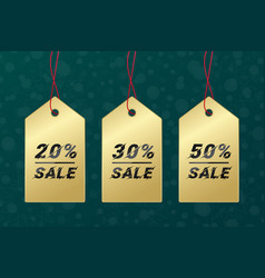 20 30 50 Percent Sale Sign Gold Labels