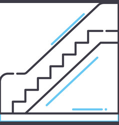 Escalator Stairs Line Icon Outline Symbol