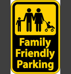 Family Friendly Parking Sign On White Background