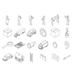 Relocation Icons Set Outline