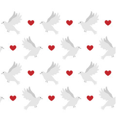 Seamless Pattern Of Pair Of Love Doves