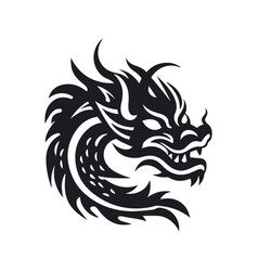 Black Dragon Chinese Head Silhouette