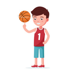 Boy Basketball Player Spin Ball On Finger