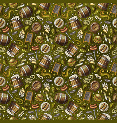 Cartoon Cute Doodles Beer Seamless Pattern