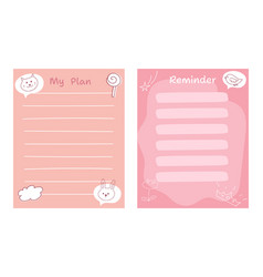 Cute Templates For Memo Reminder Or To Do List