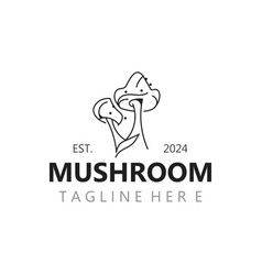 Mushroom Botanical Logo Modern And Simple Stamp