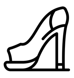 Woman Heels Icon Outline High Female Shoes