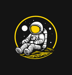 Astronaut Sitting In The Moon