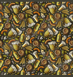 Cartoon Cute Doodles Beer Seamless Pattern