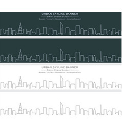 Montevideo Single Line Skyline Banner