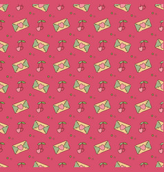 Seamless Pattern With Cute Y2k Envelope